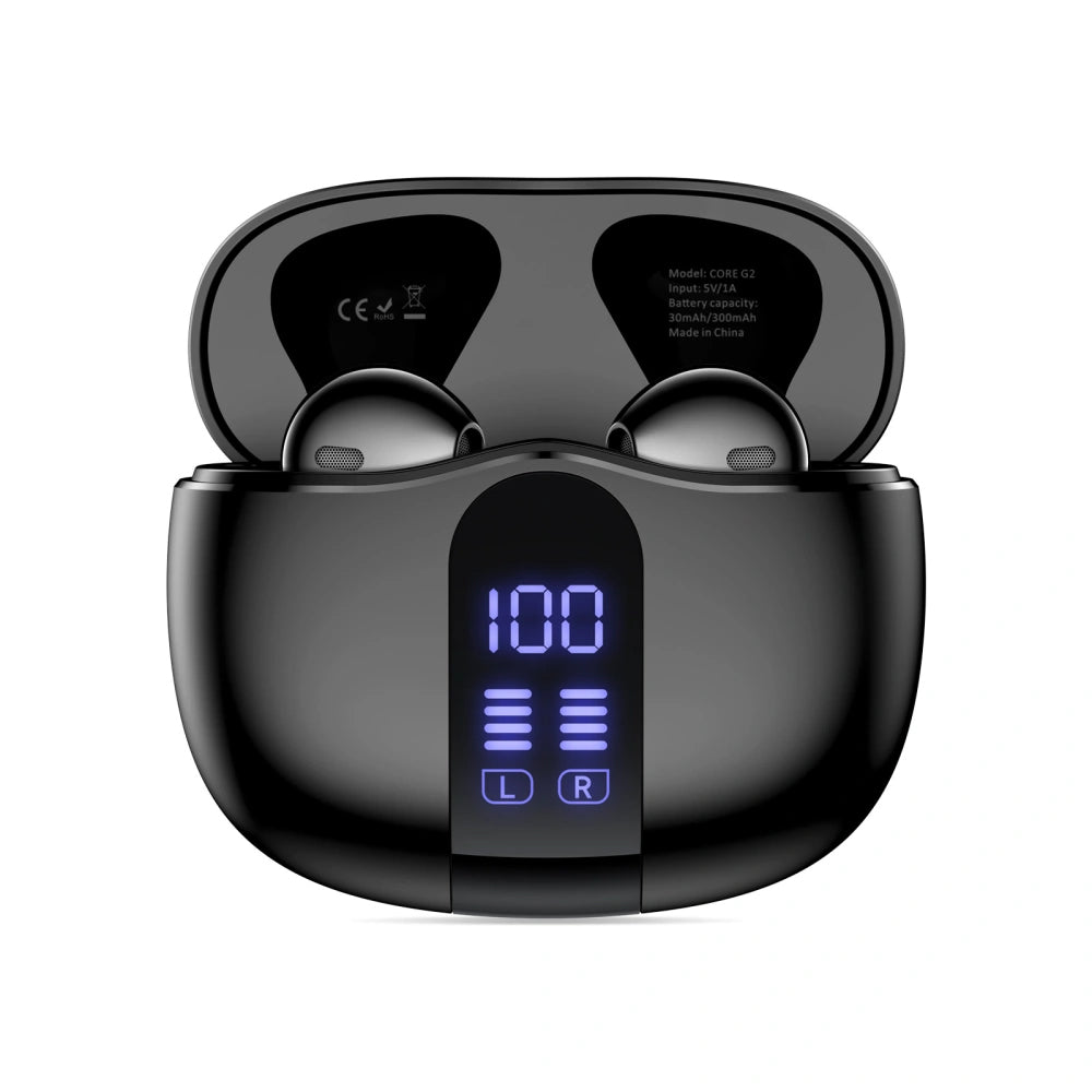 Manos libres Bluetooth Tech-Protect Ultraboost Core G2, TWS, Negro