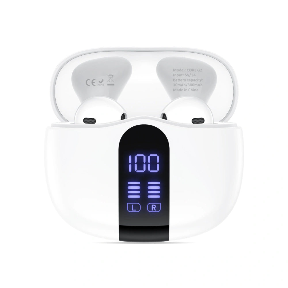 Manos libres Bluetooth Tech-Protect Ultraboost Core G2, TWS, Blanco