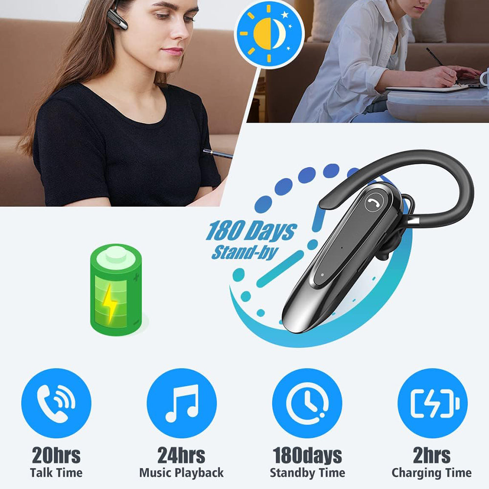 Manos libres Bluetooth Techsuit CB2 AirTalk, A2DP, Negro