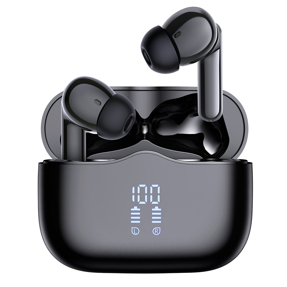 Manos libres Bluetooth Techsuit CW2 VelarX One, TWS, ANC, Negro