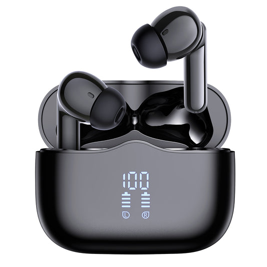 Manos libres Bluetooth Techsuit CW2 VelarX One, TWS, ANC, Negro