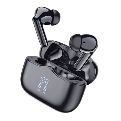 Manos libres Bluetooth Techsuit CW2 VelarX One, TWS, ANC, Negro