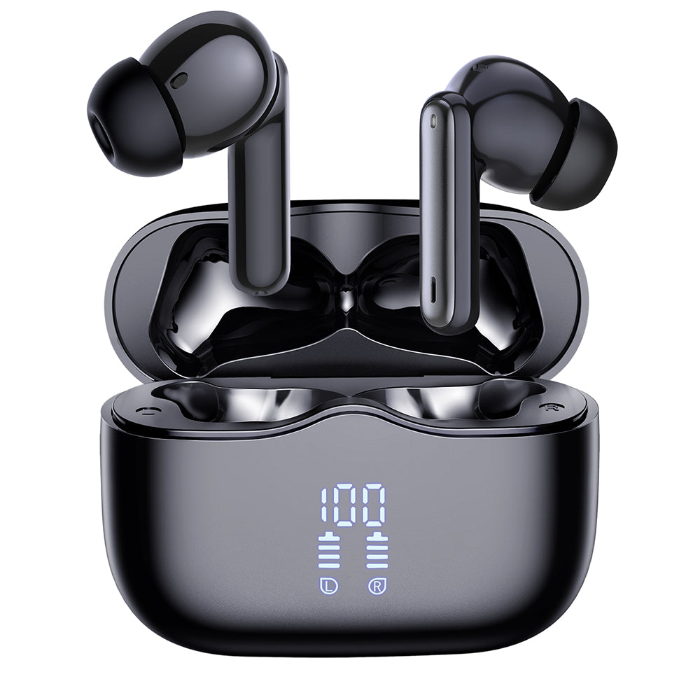 Manos libres Bluetooth Techsuit CW2 VelarX One, TWS, ANC, Negro