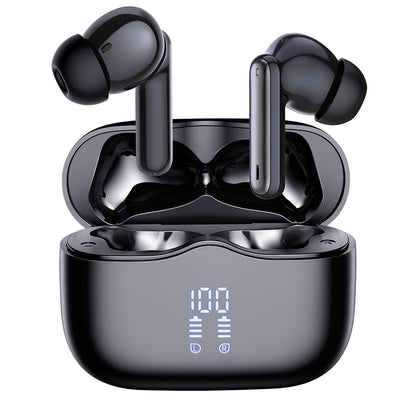 Manos libres Bluetooth Techsuit CW2 VelarX One, TWS, ANC, Negro