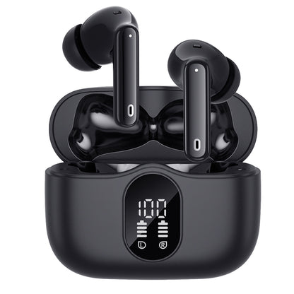 Auriculares Bluetooth manos libres Techsuit CW3 WaveBeat 100, TWS, ANC, Negro
