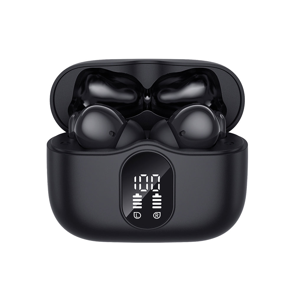 Auriculares Bluetooth manos libres Techsuit CW3 WaveBeat 100, TWS, ANC, Negro