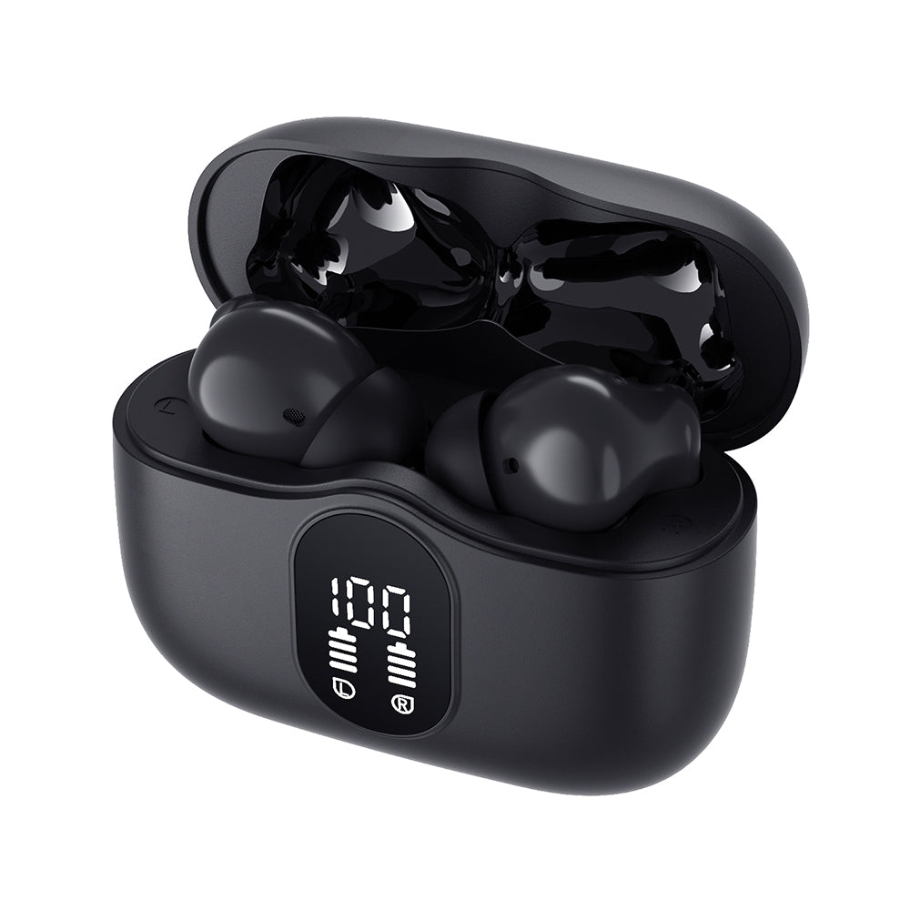 Auriculares Bluetooth manos libres Techsuit CW3 WaveBeat 100, TWS, ANC, Negro