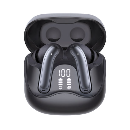 Manos libres Bluetooth Techsuit CW5 EchoFit Pro, TWS, ANC, MultiPoint, Negro