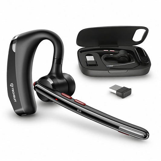 Auricular Call Center Bluetooth Techsuit SoundForce Pro G10, A2DP, Negro