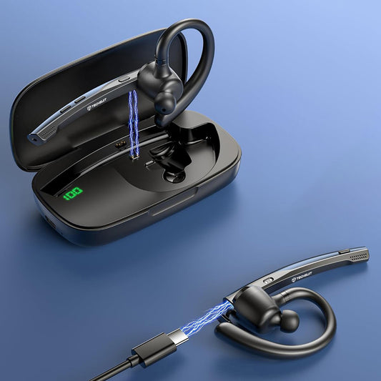 Manos libres Bluetooth Techsuit Vocelis Pro CB4, A2DP, Azul