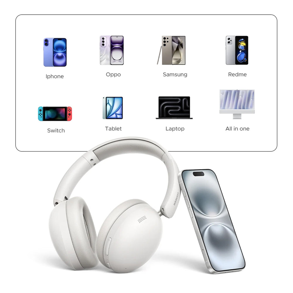 Manos libres Bluetooth UGREEN HiTune Max 2 HP205, MultiPoint, A2DP, ANC, Negro