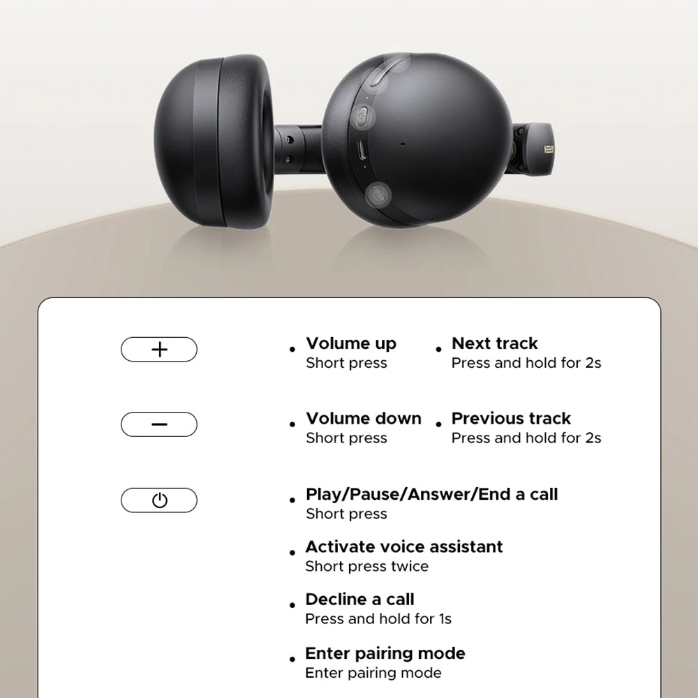 Manos libres Bluetooth UGREEN HiTune Max 2 HP205, MultiPoint, A2DP, ANC, Negro