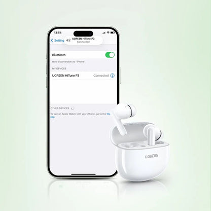 Manos libres Bluetooth UGREEN HiTune P3 WS207, TWS, MultiPoint, Blanco