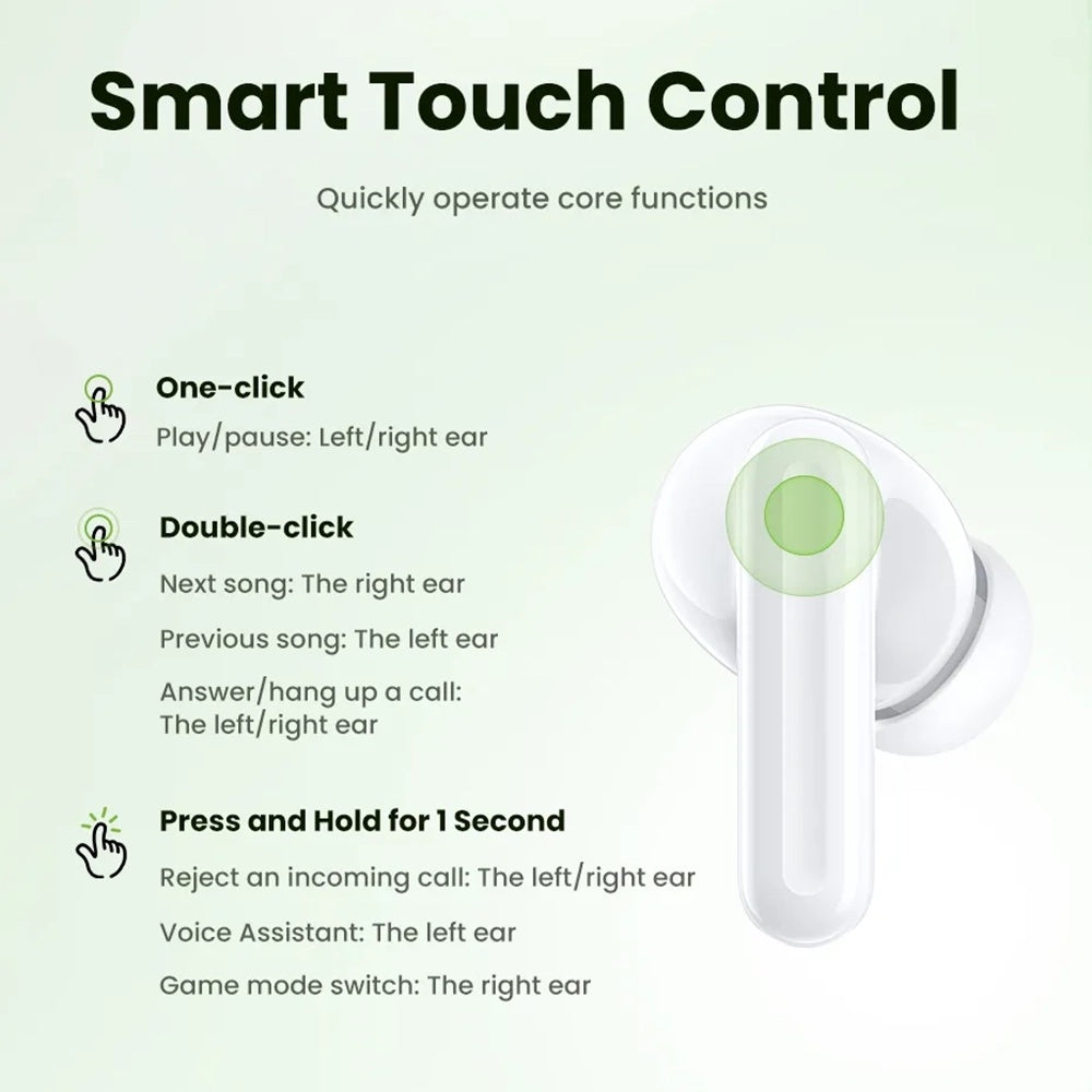 Manos libres Bluetooth UGREEN HiTune P3 WS207, TWS, MultiPoint, Blanco