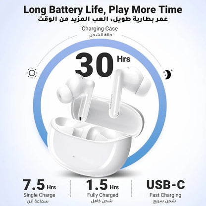 Manos libres Bluetooth UGREEN HiTune T3 Pro WS206, TWS, ANC, MultiPoint, Blanco