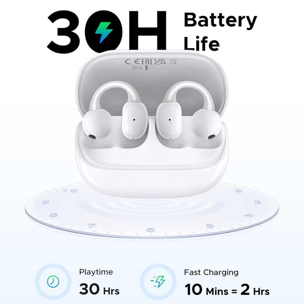 Manos libres Bluetooth UGREEN S6 ClipBuds Magic WS208, TWS, Blanco