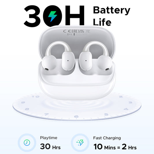 Manos libres Bluetooth UGREEN S6 ClipBuds Magic WS208, TWS, Blanco