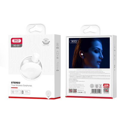Manos libres Bluetooth XO Design G1, TWS, Blanco