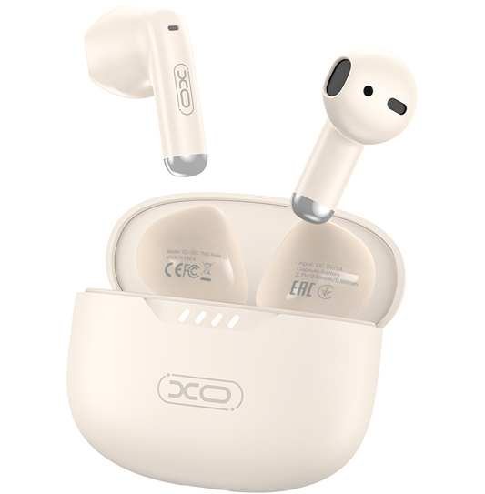 Manos libres Bluetooth XO Design G50, TWS, Beige