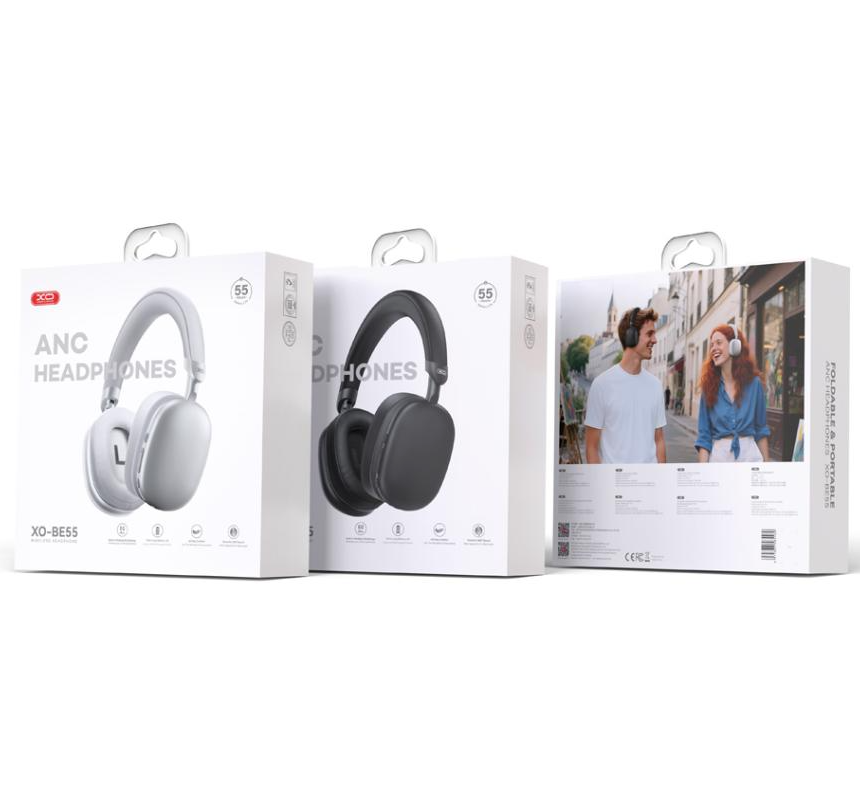 Manos libres Bluetooth XO Design BE55, A2DP, ANC, Plateado