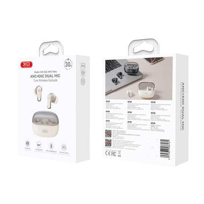 Auricular Bluetooth XO Design G42, TWS, ANC, Beige