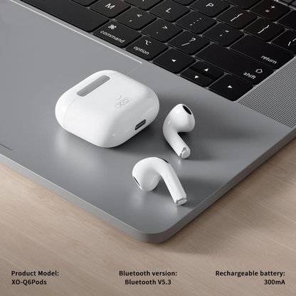 Auriculares Bluetooth XO Design Q6 Pods, TWS, Blanco
