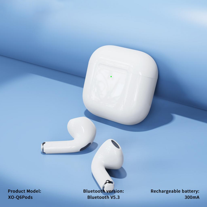 Auriculares Bluetooth XO Design Q6 Pods, TWS, Blanco