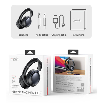 Manos libres Bluetooth Yesido EP07, A2DP, ANC, Negro