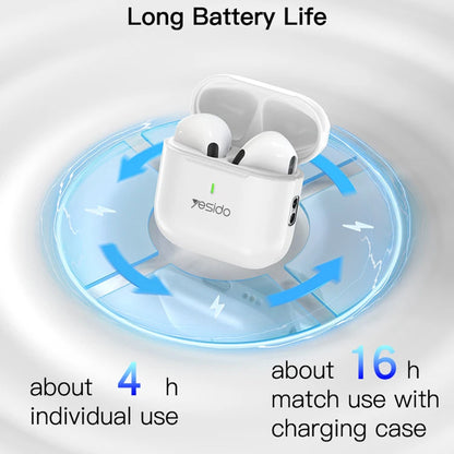 Manos libres Bluetooth Yesido TWS17, TWS, Blanco