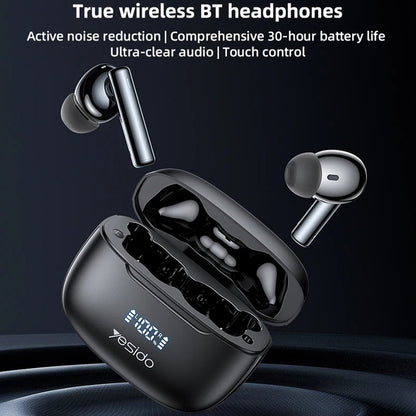 Manos libres Bluetooth Yesido TWS23, TWS, ANC, Negro