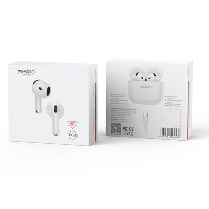 Auriculares Bluetooth manos libres Yesido TWS31S, TWS, Blanco