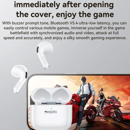 Auriculares Bluetooth manos libres Yesido TWS31S, TWS, Blanco