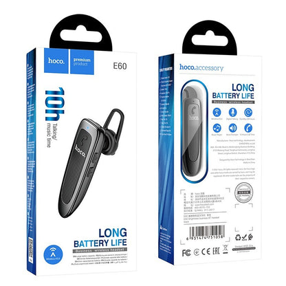 Manos libres Bluetooth HOCO E60 Brightness, A2DP, Negro