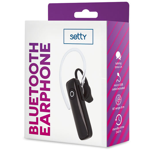 Manos libres Bluetooth Setty SBT-01, Negro