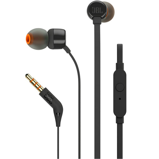 Manos libres de 3,5 mm JBL T110, negro JBLT110BLK