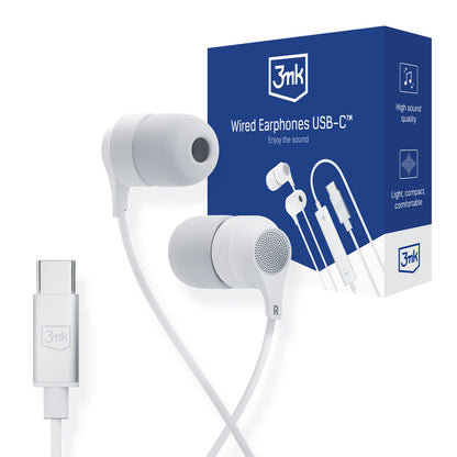 Manos libres USB-C 3MK, blanco 