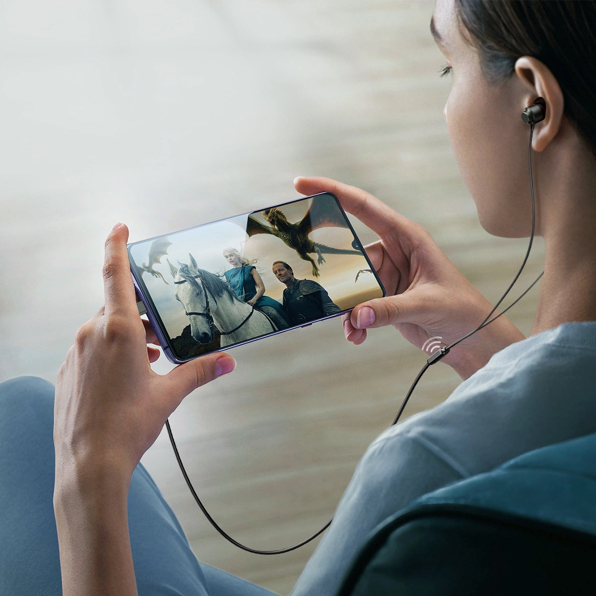 Auriculares manos libres USB-C Joyroom JR-EC06, Gris