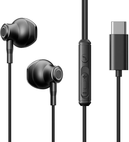 Auriculares manos libres USB-C Joyroom JR-EC07, Negro