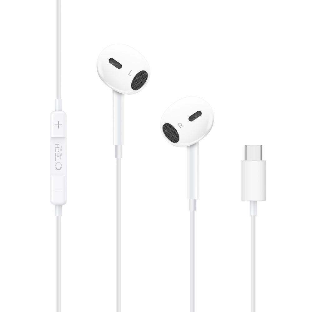 Handsfree USB-C Tech-Protect Ultraboost Core G2, Blanco