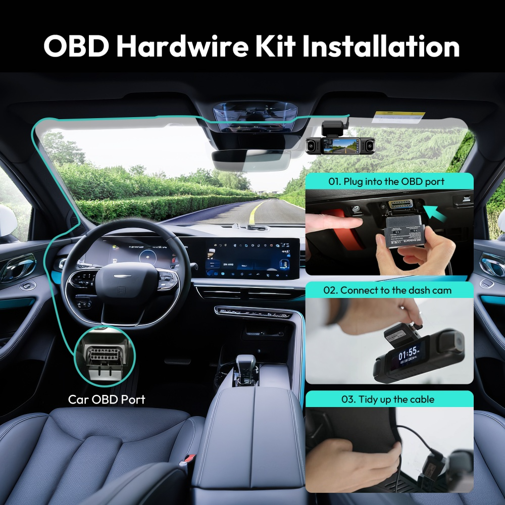 Cable OBD Hardwire Botslab para cámara HK40 Plus / HK30 Pro / G500H Pro / G980H Pro / G300H Pro / V9H / G980H 4CH
