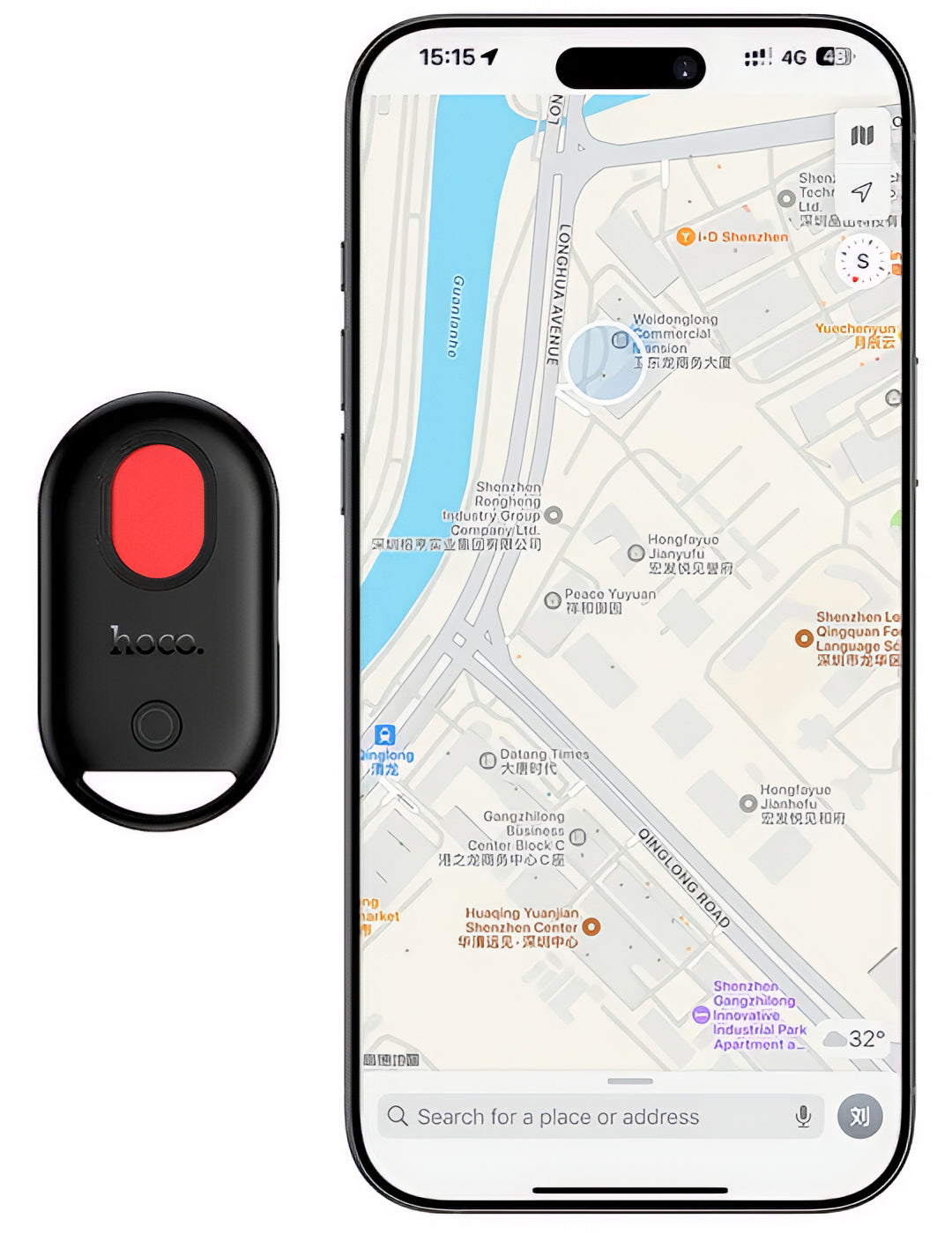 HOCO SmartTag E95 3in1 para Series iOS, Negro