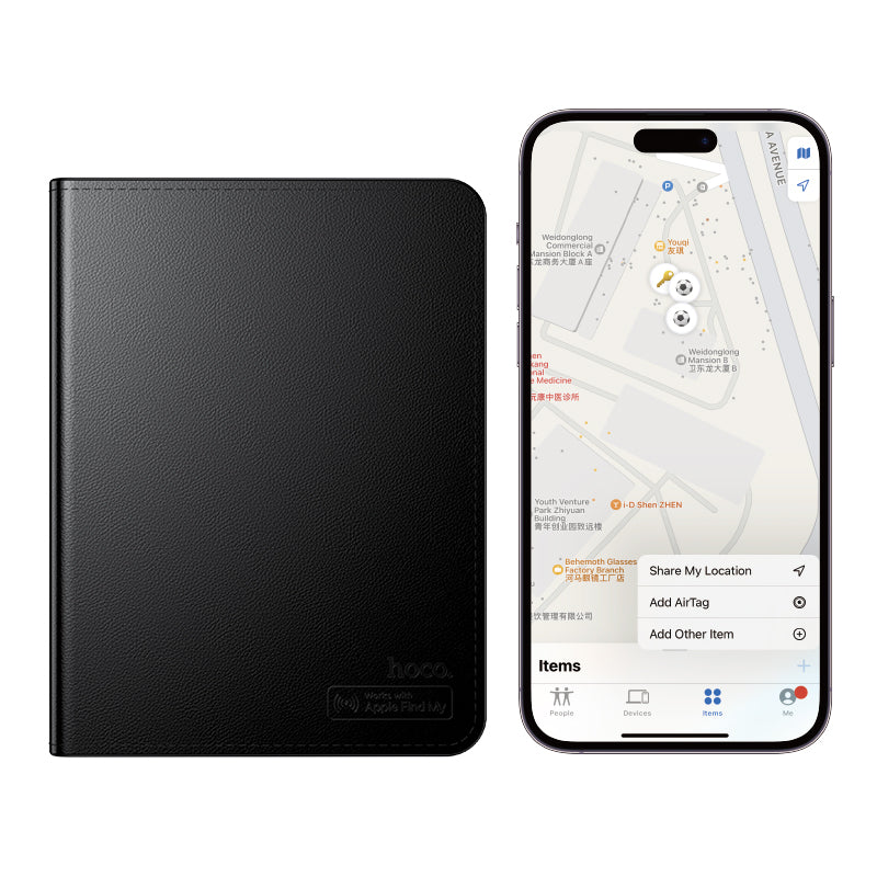 HOCO SmartTag Passport E91G para iOS Series, Negro