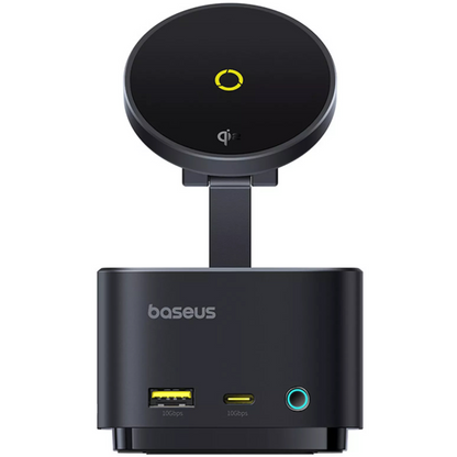 Hub Multifuncional Baseus MagPro II 7en1, 1 x USB-A - 2 x USB-C - 1 x HDMI - 1 x QI - 1 x SD - 1 x microSD, Negro Reacondicionado B00072900121-00