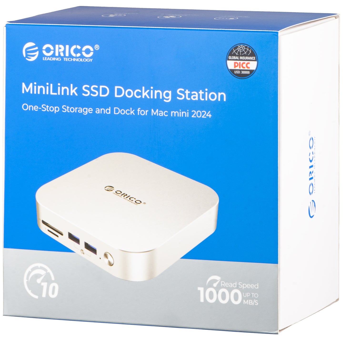 Hub Multifuncional Orico MiniLink M48PR para Apple Mac Mini M4, 9en1, Plateado