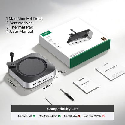 Hub Multifuncional UGREEN CM841A (95094) para Apple Mac Mini M4 / Pro, 10en1, Gris