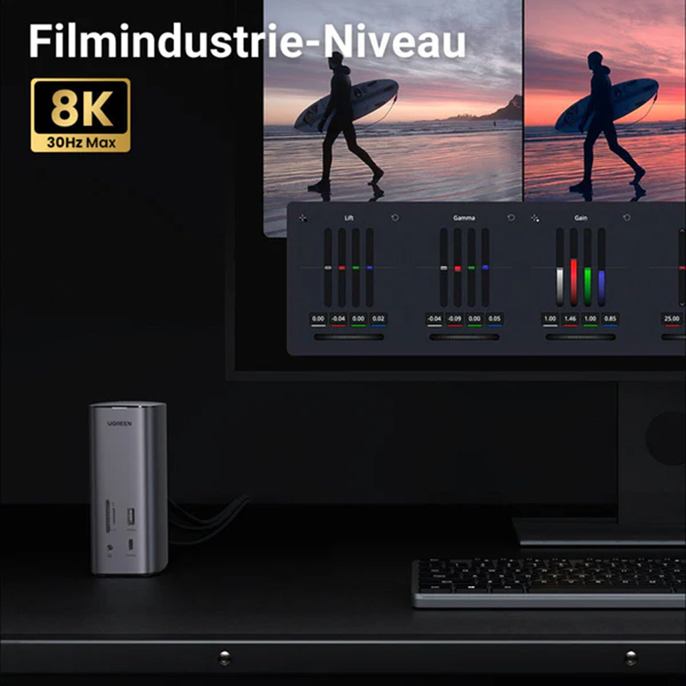 Hub Multifuncional UGREEN Pro CM555, 13en1, Gris