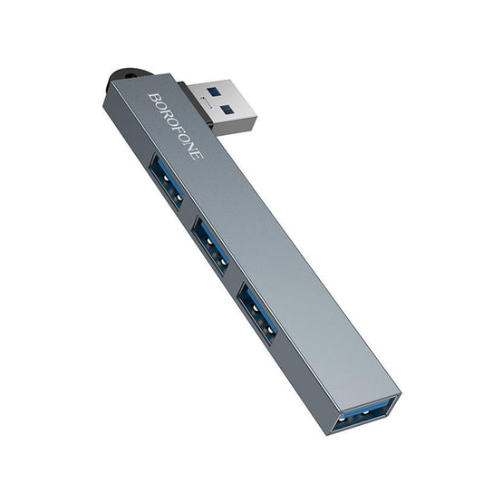 Hub USB Borofone FH1, 4en1, Gris