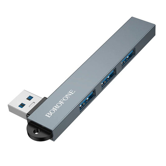 Hub USB Borofone FH1, 4en1, Gris