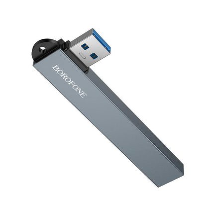 Hub USB Borofone FH1, 4en1, Gris
