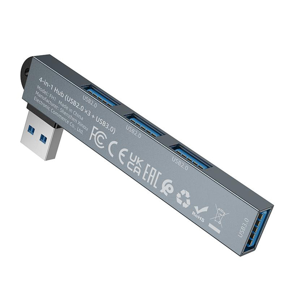 Hub USB Borofone FH1, 4en1, Gris